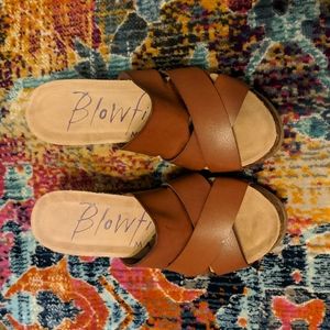 Blowfish Brown Wedge Sandals